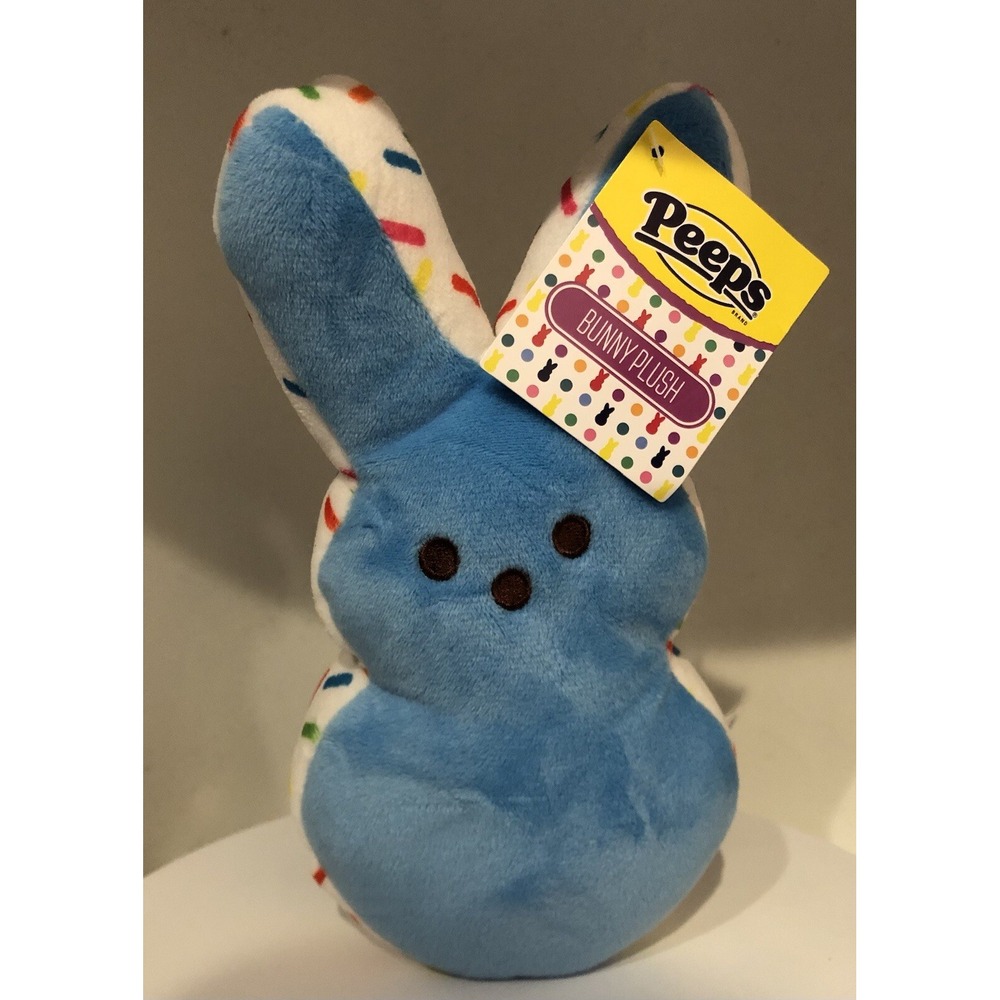 Rare Peeps Bunny Plush Blue Confetti Sides Just Born Stuffed Animal Easter Bunny